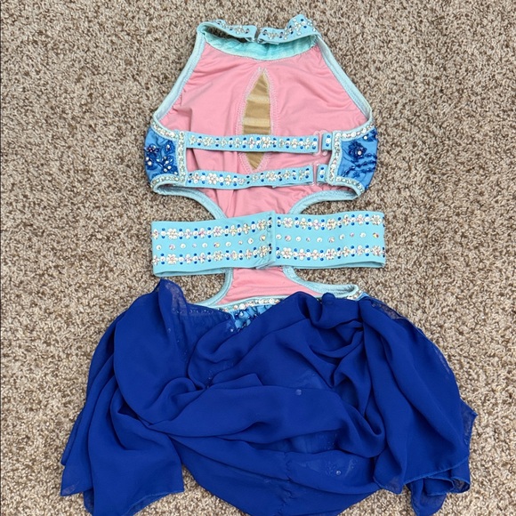 Blue and Pink Kids Dance Costume - Picture 2 of 2